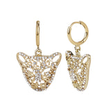 Women's CZ Stone Golden Tiger Earring