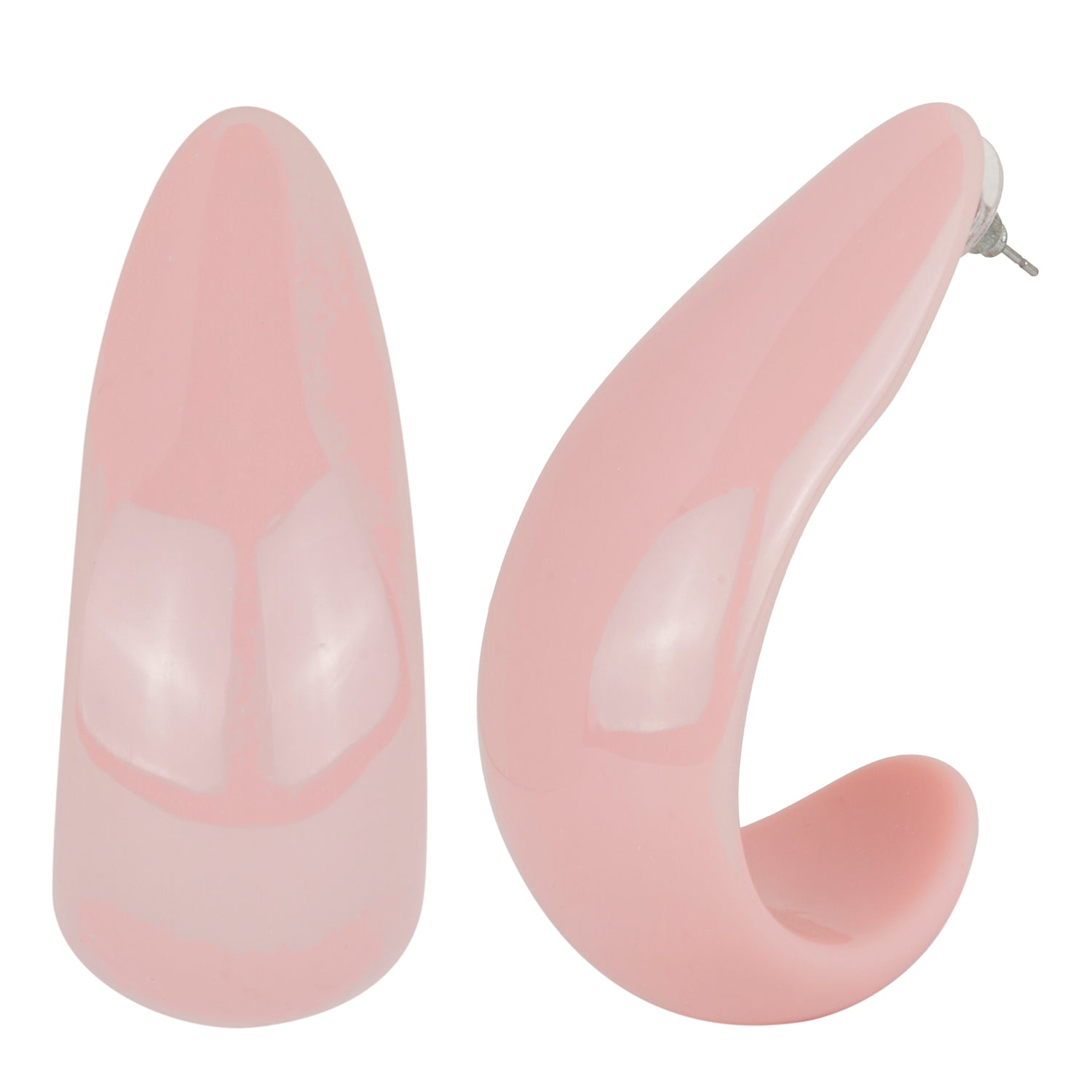 Women's Pink U Shape Statement Earring