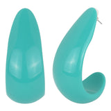 Women's Aqua U Shape Statement Earring