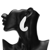 Women's White U Shape Statement Earring