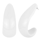 Women's White U Shape Statement Earring