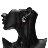 Women's Muticolored Enamel Hoop Earring