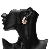 Women's Pink Enamled U Shape Hoop Earring