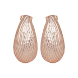 Women's Etched Rose Gold Tear Drop Shape Metal Stud Earring