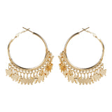 Women's Golden Big Hoop with Hanging Butterfly Charms
