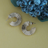 Women's Golden Flat Hoop Earring