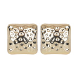 Women's Square Golden Metal Stud Earring
