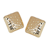 Women's Square Golden Metal Stud Earring