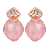 Women's Pink Monalisa Bead Stud Earring