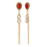 Women's Red Long Chain Dangler Earring