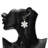 Women's White Transparent Flower Drop Earring
