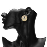 Women's Elegant Round Golden Stud Earring