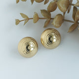 Women's Elegant Round Golden Stud Earring