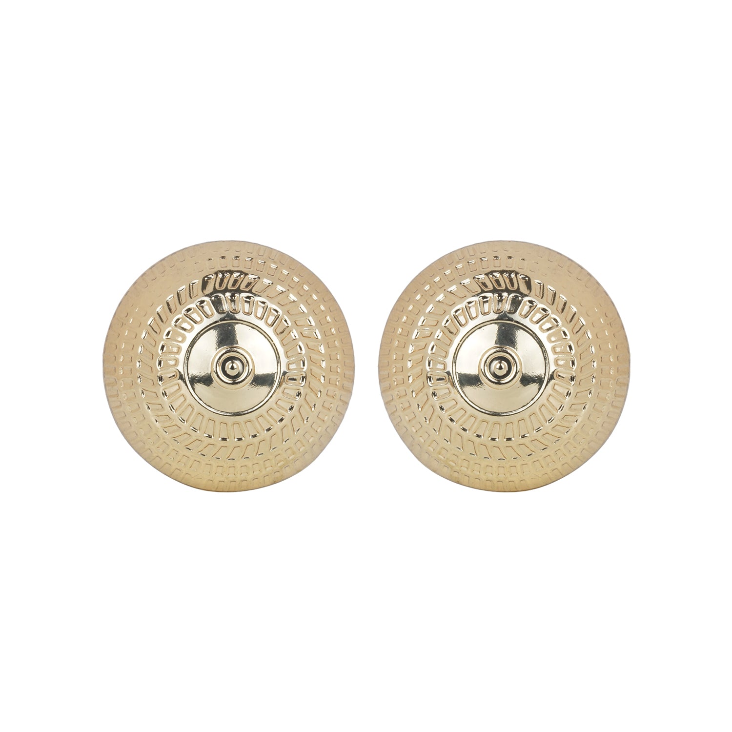 Women's Elegant Round Golden Stud Earring