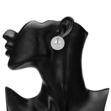 Women's Elegant Round Silver Stud Earring
