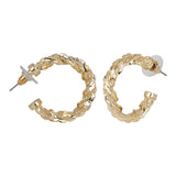 Women's Twisted Golden Slim Hoop Earring