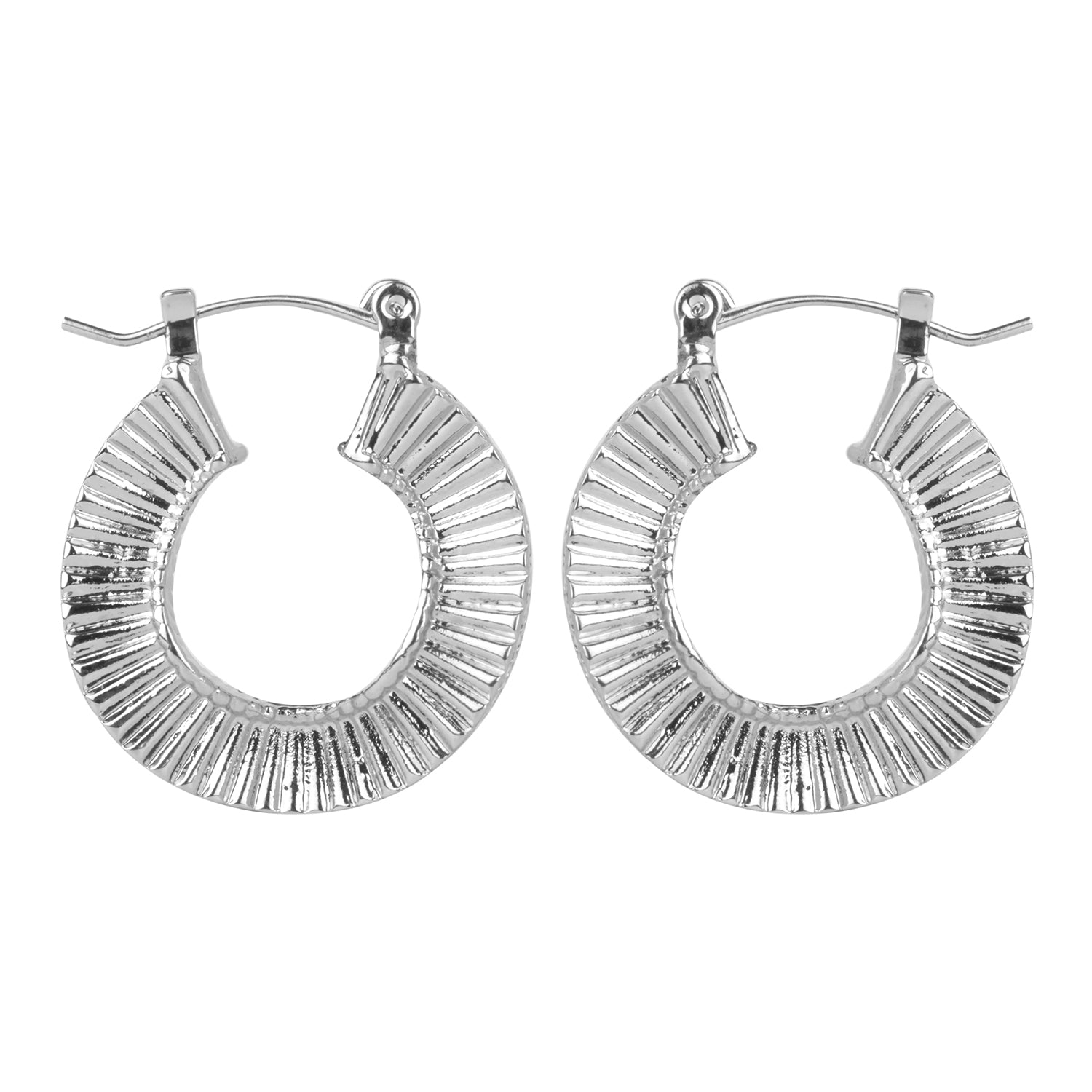 Women's Fusion Small Hoop Silver Earring