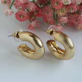 Women's Rounded Golden Hoop Earring