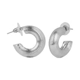Women's Rounded Silver Hoop Earring