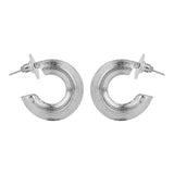 Women's Rounded Silver Hoop Earring