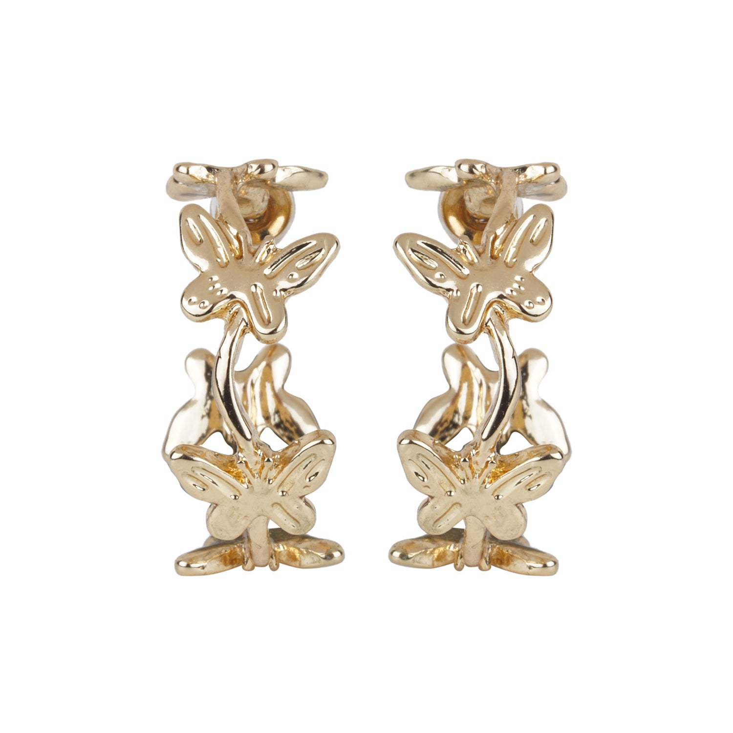 Women's Golden Hoop Earring Butterfly