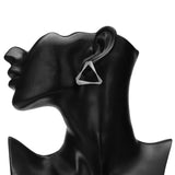 Women's Silver Triangle Stud Earring