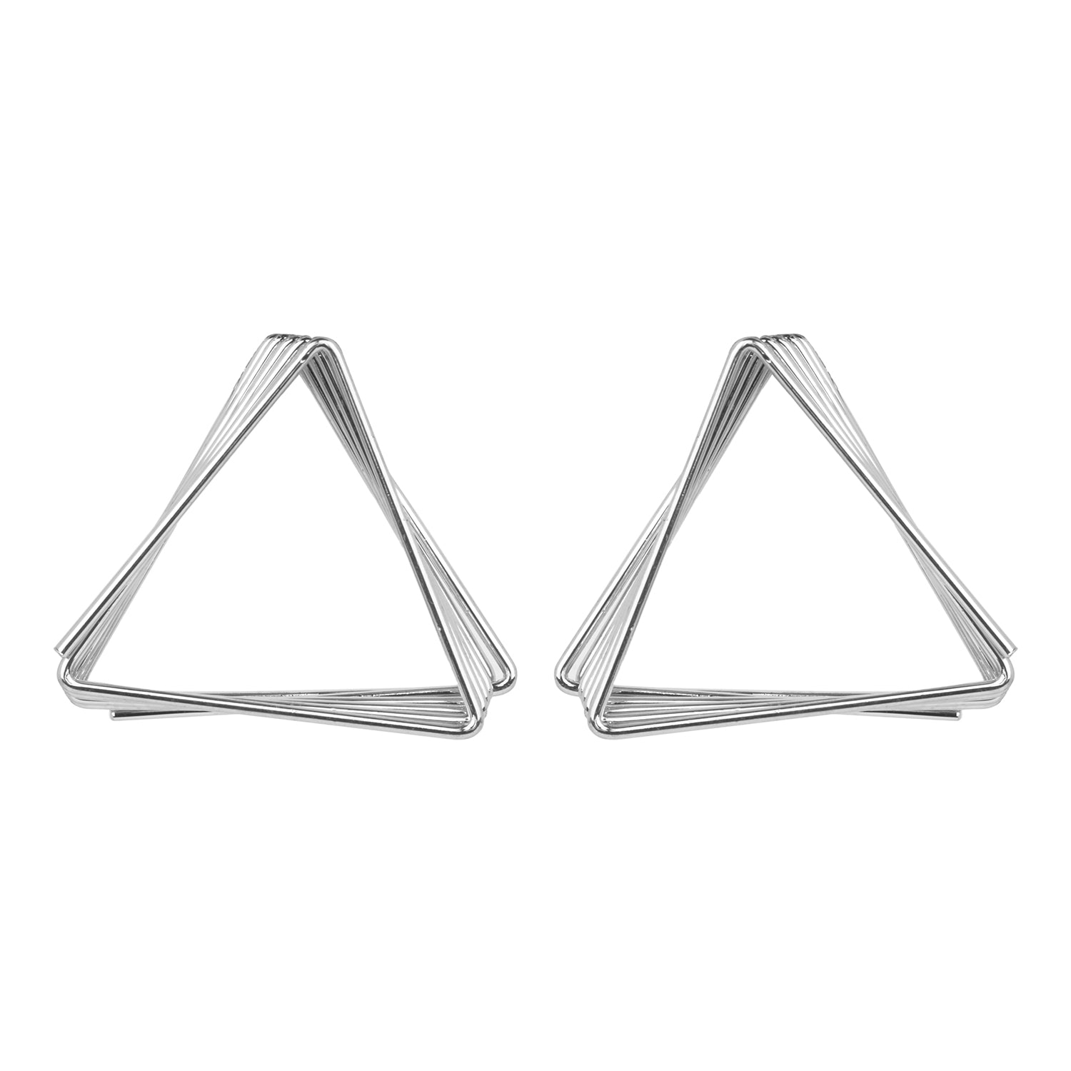 Women's Silver Triangle Stud Earring
