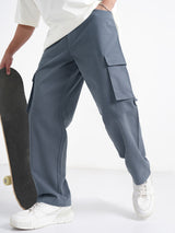 Men's Blue Disney Mickey Loose Fit Cotton Cargos Trouser