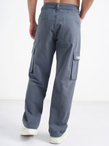 Men's Blue Disney Mickey Loose Fit Cotton Cargos Trouser