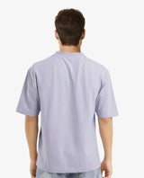 Men's Purple Casual Oversized Fit Solid Half Sleeves Tshirt