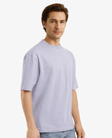 Men's Purple Casual Oversized Fit Solid Half Sleeves Tshirt