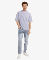 Men's Purple Casual Oversized Fit Solid Half Sleeves Tshirt