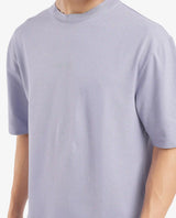 Men's Purple Casual Oversized Fit Solid Half Sleeves Tshirt