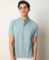 Men's Grey Casual Slim Fit Solid Half Sleeves Tshirt