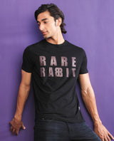 Men's Black Casual Slim Fit Printed Half Sleeves Tshirt