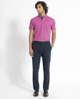 Men's Pink Casual Regular Fit Solid Half Sleeves Polo Tshirt