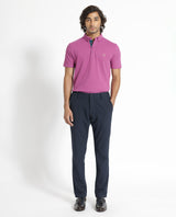 Men's Pink Casual Regular Fit Solid Half Sleeves Polo Tshirt