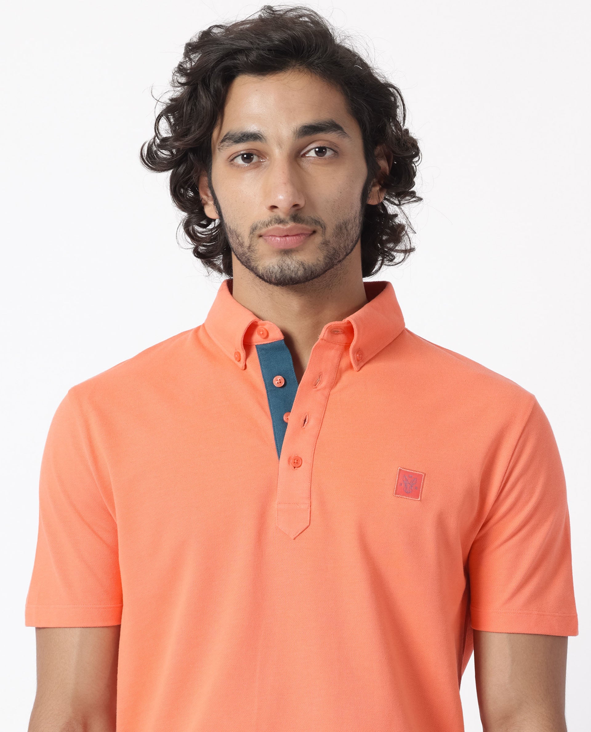 Men's Pink Casual Regular Fit Solid Half Sleeves Polo Tshirt