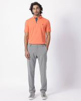 Men's Pink Casual Regular Fit Solid Half Sleeves Polo Tshirt