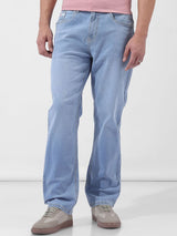 Men's Blue Casual Regular Fit Solid Mid-Rise Jeans