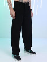 Men's Black Relax Fit Baggy Jeans