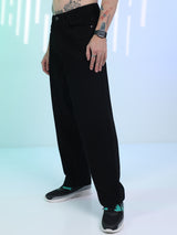 Men's Black Relax Fit Baggy Jeans
