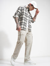 Men's Feather Grey Relaxed Cargo Trouser