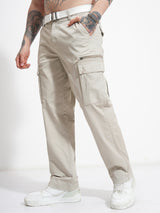 Men's Feather Grey Relaxed Cargo Trouser