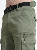 Men's Deep Lichen Green Straight Fit Cargo Trouser