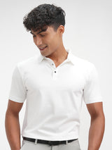 Men's White Polo Collar Tshirt