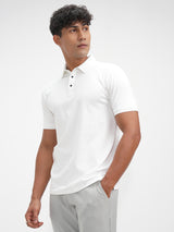 Men's White Polo Collar Tshirt
