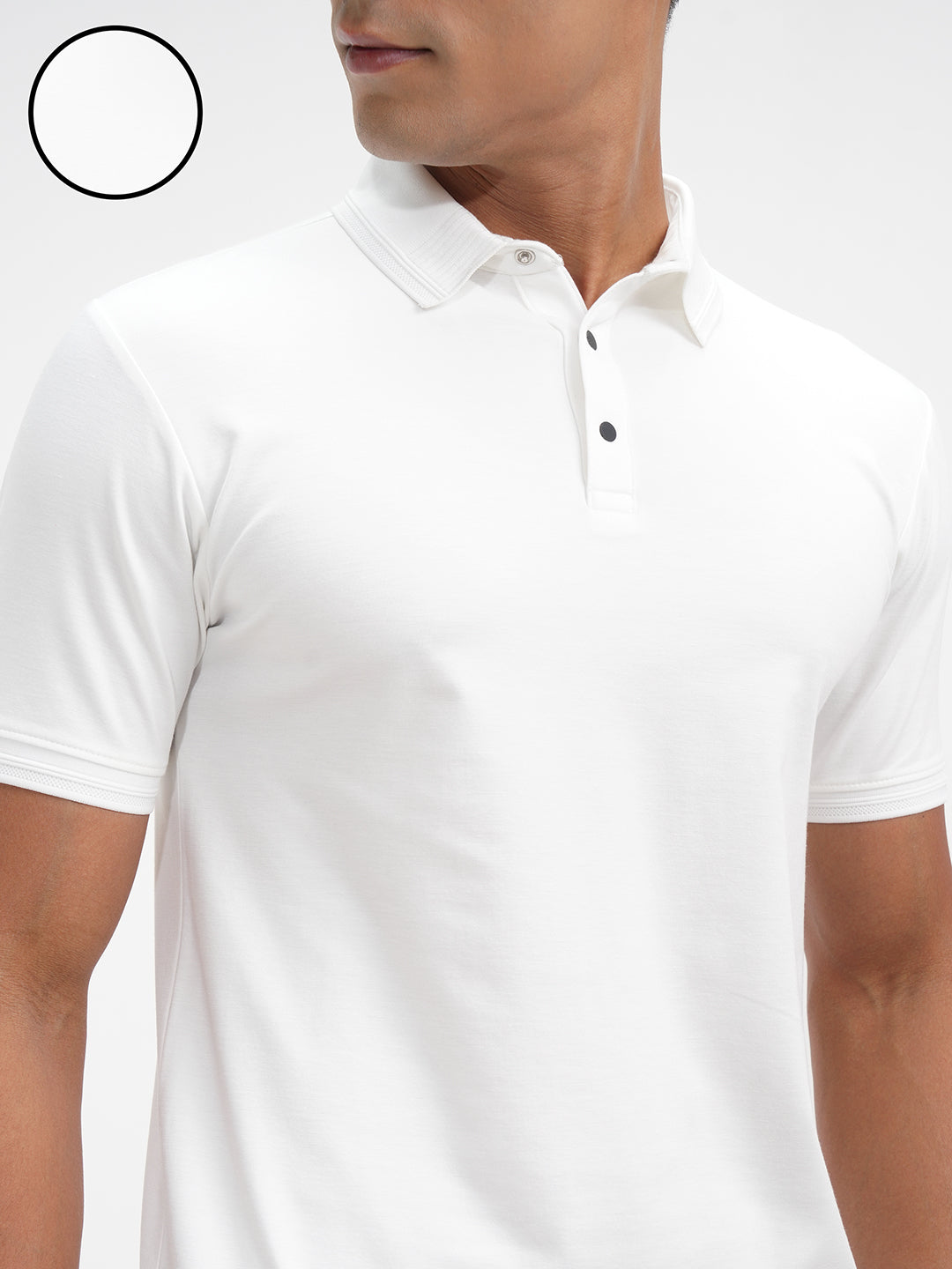 Men's White Polo Collar Tshirt