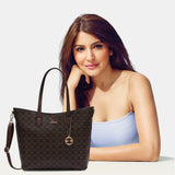Women's Brown Casual Printed Tote Bag