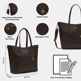 Women's Brown Casual Printed Tote Bag